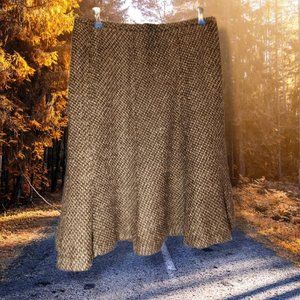 Lane Bryant brown & cream wool skirt, size 24